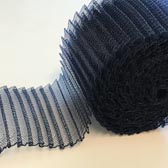 Pliszírozott lószőr szalag 10 cm széles - BLACK - FEKETE